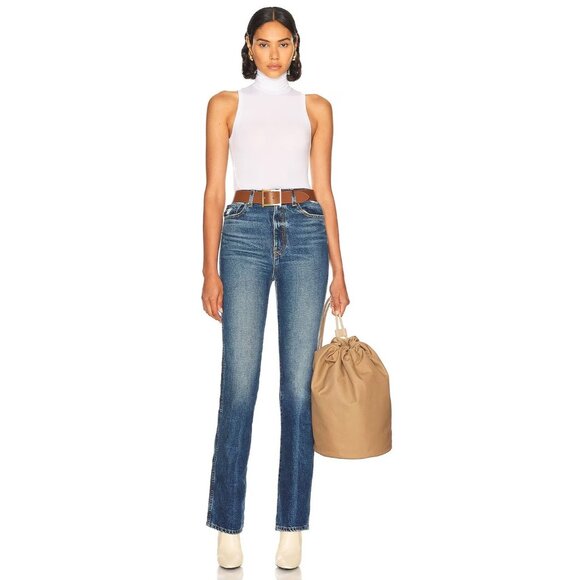 Helsa Turtleneck Tank in 2nd Skin Jersey in White Small New Womens Sleeveless - Picture 11 of 11